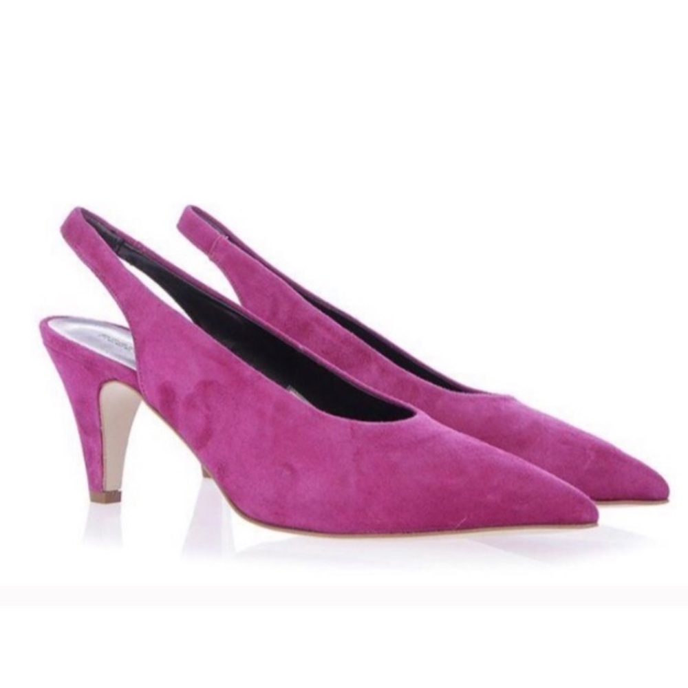 REBECCA MINKOFF Fuchsia Suede Simona Slingback 8